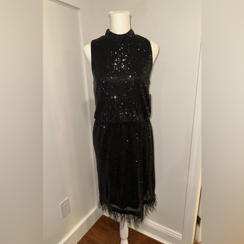 Nanette Lepore Sequin Halter Dress